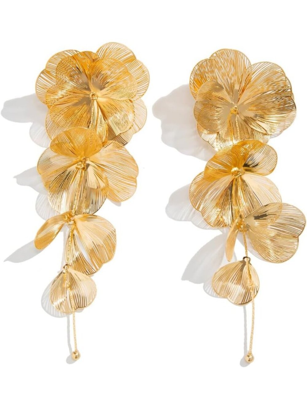 Bohemian Floral Dangle Earrings - Exaggerated Flower Drop Earrings for Women